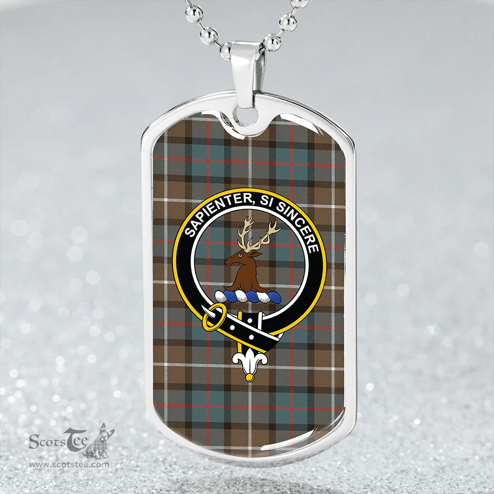 ScottishPlaid Davidson of Tulloch Weathered Clan Tartan Dog Tag Necklace - Crest Classic Scottish Plaid Tartan Plaid