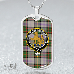 ScottishPlaid Firth of Tay (Gillies Dress) Ancient Clan Tartan Dog Tag Necklace - Crest Classic Scottish Plaid Tartan Plaid