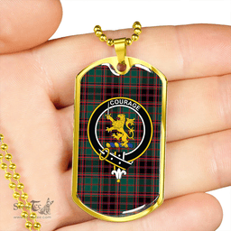 ScottishPlaid Cumming Hunting (Cumming Glenorchy) Modern Clan Tartan Dog Tag Necklace - Crest Classic Scottish Plaid Tartan Plaid
