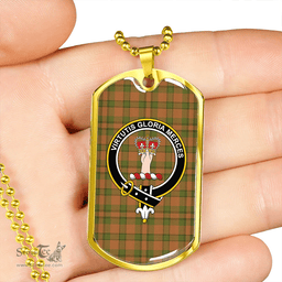ScottishPlaid Donachie of Brockloch Hunting Modern Clan Tartan Dog Tag Necklace - Crest Classic Scottish Plaid Tartan Plaid