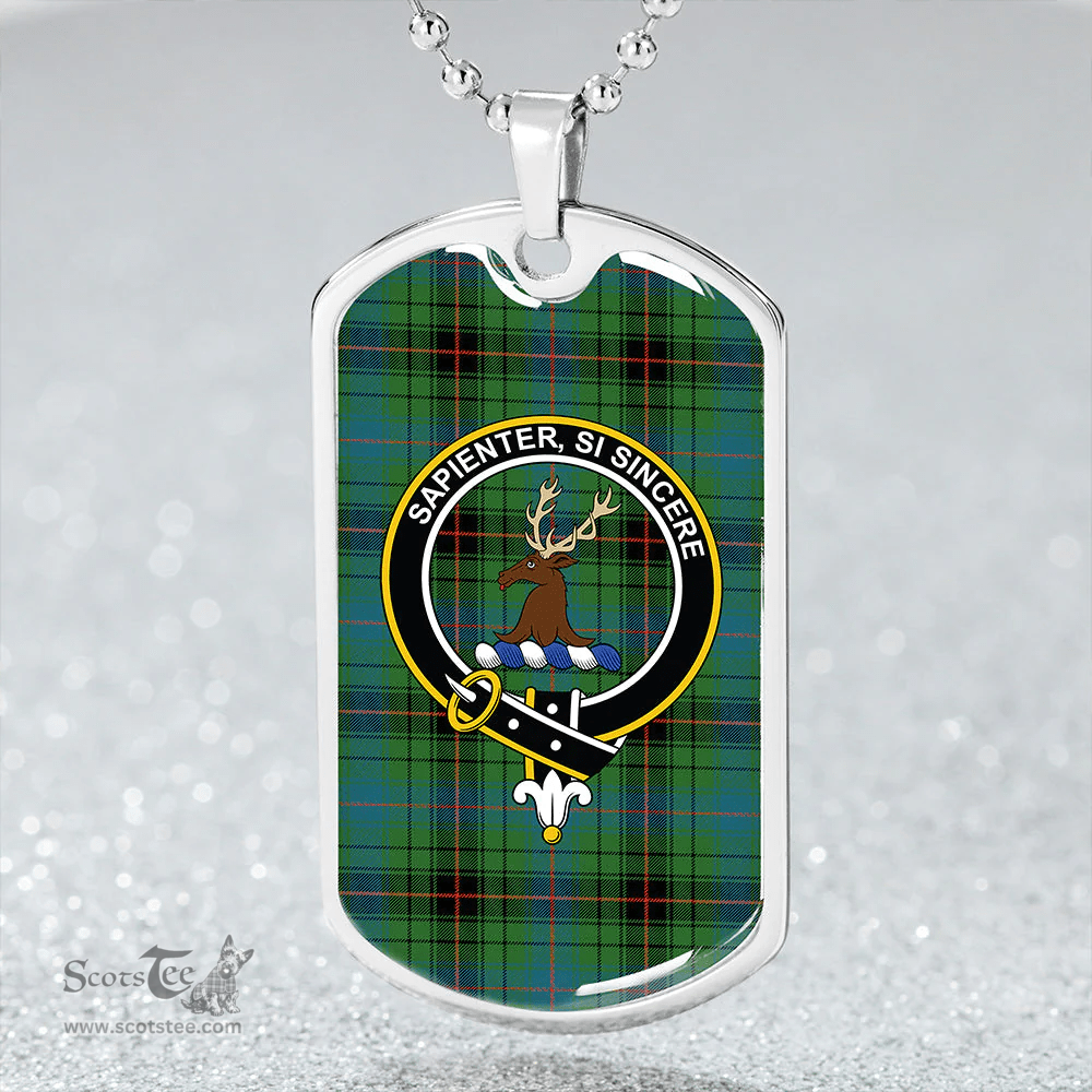ScottishPlaid Davidson (Vestiarium Scoticum) Ancient Clan Tartan Dog Tag Necklace - Crest Classic Scottish Plaid Tartan Plaid
