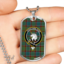 ScottishPlaid Cunningham Hunting Ancient Clan Tartan Dog Tag Necklace - Crest Classic Scottish Plaid Tartan Plaid