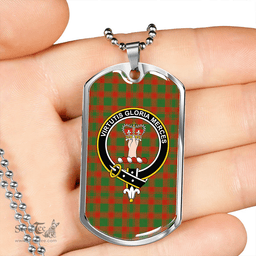 ScottishPlaid Donachie Ancient Clan Tartan Dog Tag Necklace - Crest Classic Scottish Plaid Tartan Plaid