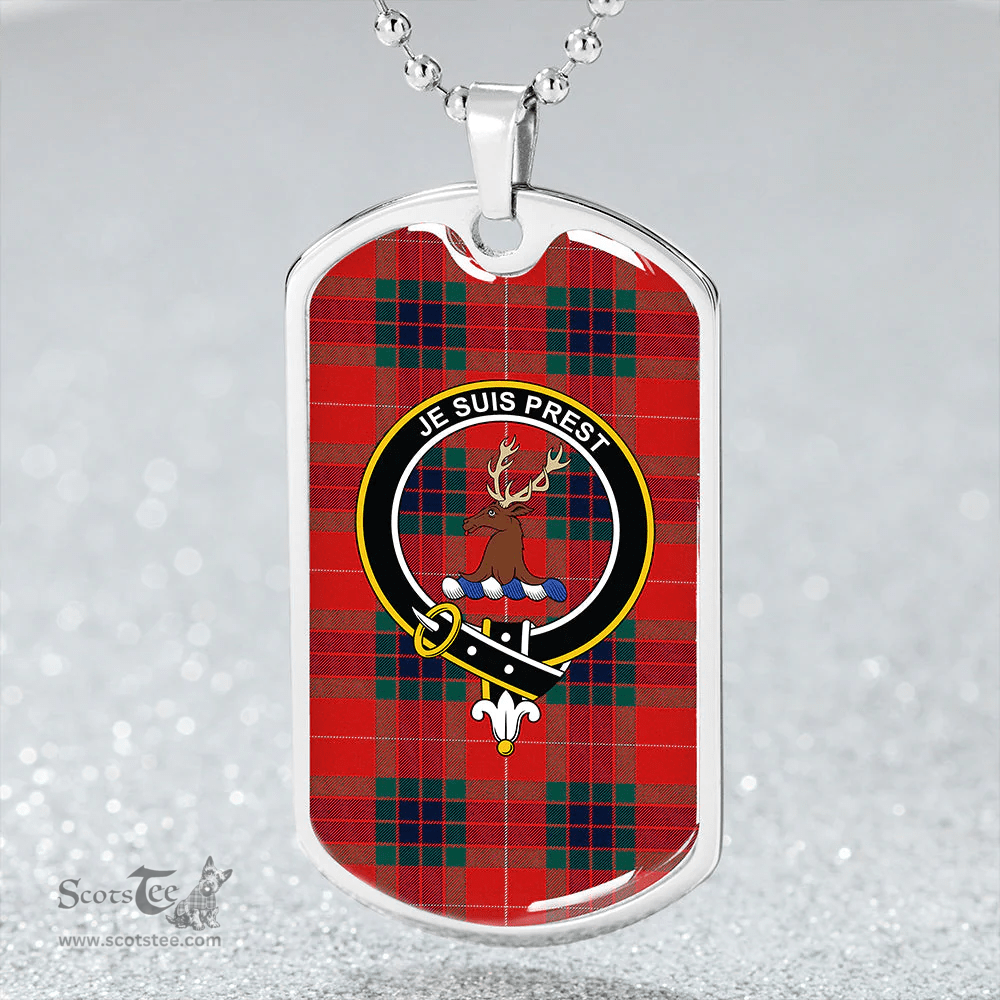 ScottishPlaid Fraser Modern Clan Tartan Dog Tag Necklace - Crest Classic Scottish Plaid Tartan Plaid