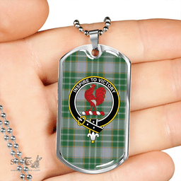 ScottishPlaid Currie Modern Clan Tartan Dog Tag Necklace - Crest Classic Scottish Plaid Tartan Plaid