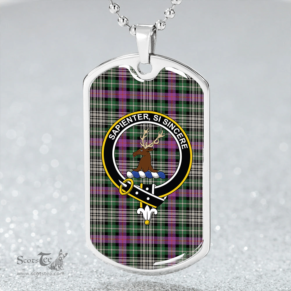 ScottishPlaid Davidson of Tulloch Dress Ancient Clan Tartan Dog Tag Necklace - Crest Classic Scottish Plaid Tartan Plaid