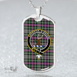 ScottishPlaid Davidson of Tulloch Dress Ancient Clan Tartan Dog Tag Necklace - Crest Classic Scottish Plaid Tartan Plaid