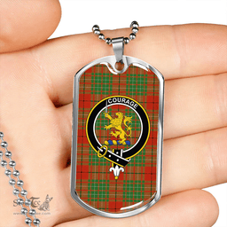 ScottishPlaid Cumming Ancient Clan Tartan Dog Tag Necklace - Crest Classic Scottish Plaid Tartan Plaid