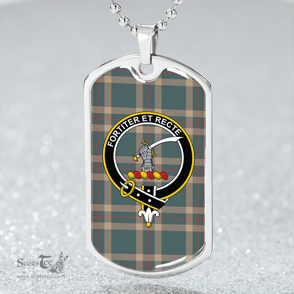 ScottishPlaid Elliot (Ellot) (Clans Originaux) Weathered Clan Tartan Dog Tag Necklace - Crest Classic Scottish Plaid Tartan Plaid