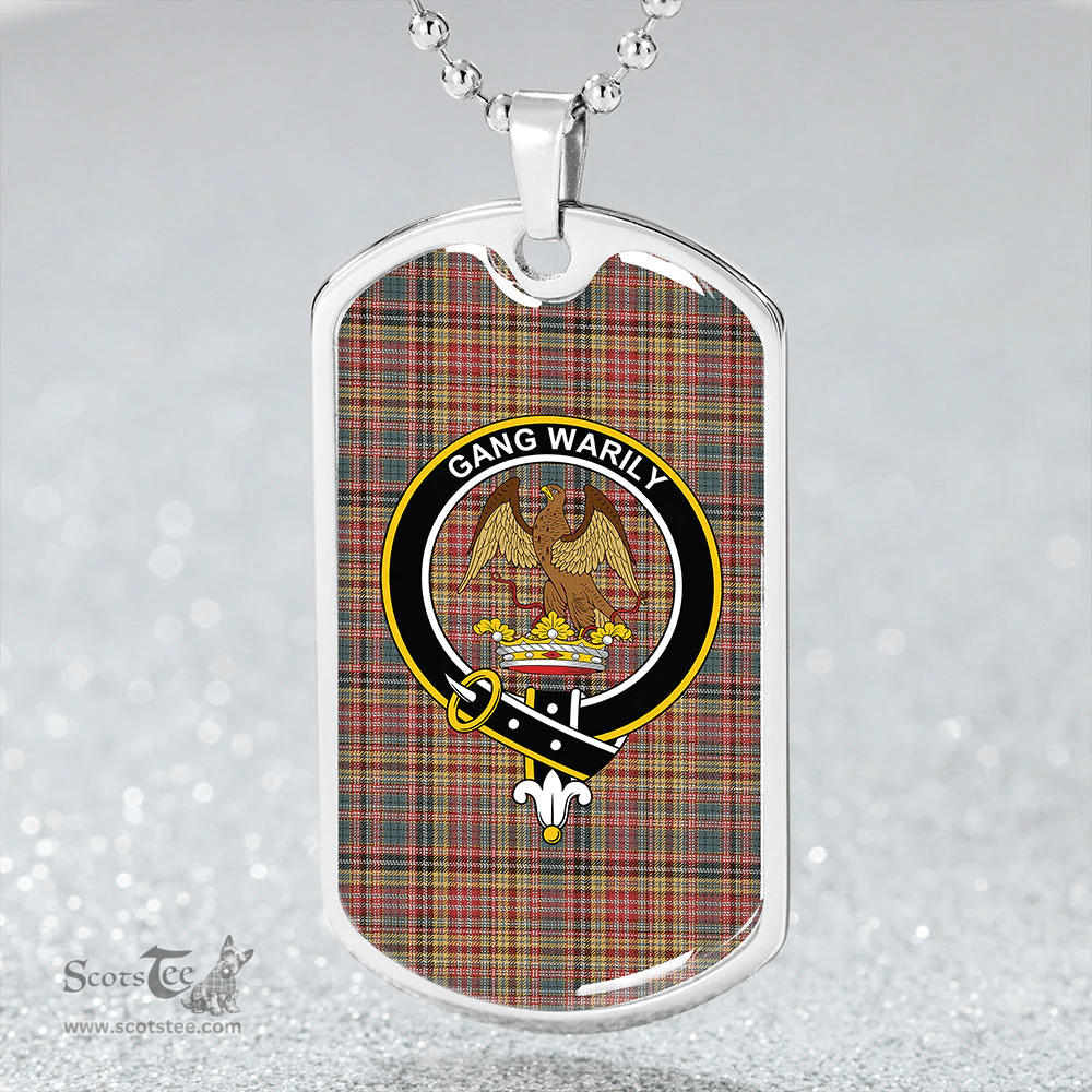 ScottishPlaid Drummond of Strathallan Clan Tartan Dog Tag Necklace - Crest Classic Scottish Plaid Tartan Plaid