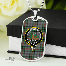 ScottishPlaid Dinwoodie Ancient Clan Tartan Dog Tag Necklace - Crest Classic Scottish Plaid Tartan Plaid