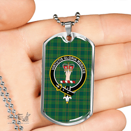 ScottishPlaid Donachie of Brochloch Hunting Modern Clan Tartan Dog Tag Necklace - Crest Classic Scottish Plaid Tartan Plaid