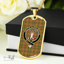 ScottishPlaid Donachie of Brockloch Hunting Modern Clan Tartan Dog Tag Necklace - Crest Classic Scottish Plaid Tartan Plaid