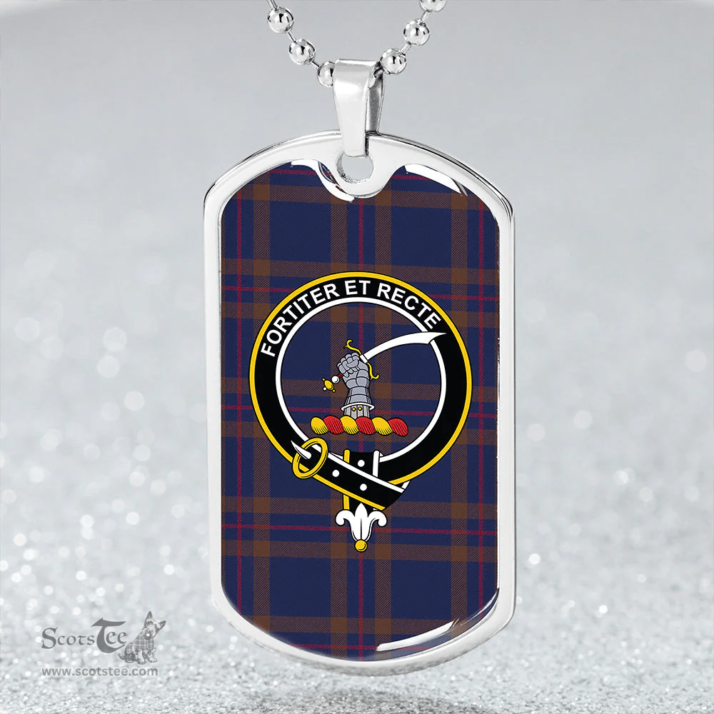ScottishPlaid Elliot (Ellot) (Clans Originaux) Modern Clan Tartan Dog Tag Necklace - Crest Classic Scottish Plaid Tartan Plaid