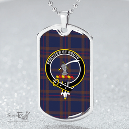 ScottishPlaid Elliot (Ellot) (Clans Originaux) Modern Clan Tartan Dog Tag Necklace - Crest Classic Scottish Plaid Tartan Plaid
