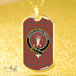ScottishPlaid Donachie Weathered Clan Tartan Dog Tag Necklace - Crest Classic Scottish Plaid Tartan Plaid