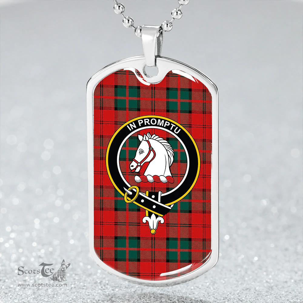 ScottishPlaid Dunbar Modern Clan Tartan Dog Tag Necklace - Crest Classic Scottish Plaid Tartan Plaid