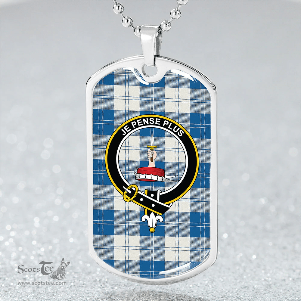 ScottishPlaid Erskine Dress Dance Blue Modern Clan Tartan Dog Tag Necklace - Crest Classic Scottish Plaid Tartan Plaid