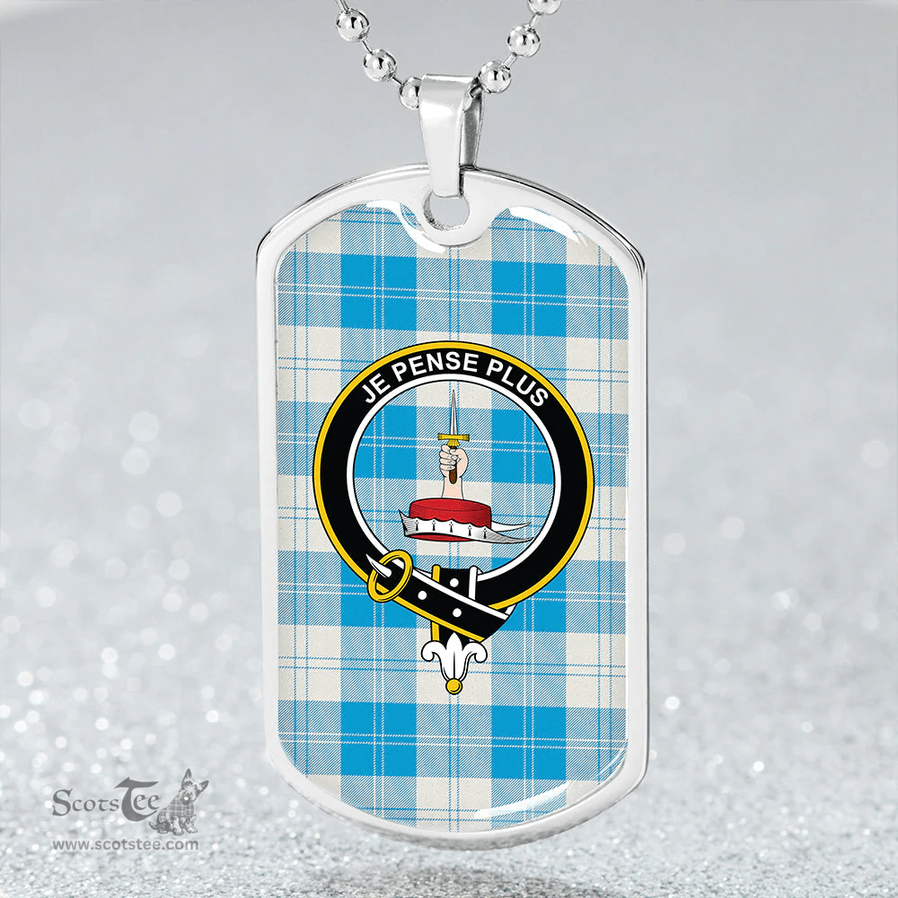 ScottishPlaid Erskine Burgundy Clan Tartan Dog Tag Necklace - Crest Classic Scottish Plaid Tartan Plaid