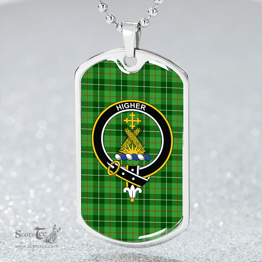 ScottishPlaid Galloway District Clan Tartan Dog Tag Necklace - Crest Classic Scottish Plaid Tartan Plaid