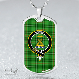 ScottishPlaid Galloway District Clan Tartan Dog Tag Necklace - Crest Classic Scottish Plaid Tartan Plaid