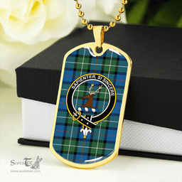 ScottishPlaid Davidson Ancient Clan Tartan Dog Tag Necklace - Crest Classic Scottish Plaid Tartan Plaid