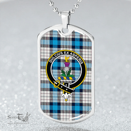 ScottishPlaid Ferguson Dress Clan Tartan Dog Tag Necklace - Crest Classic Scottish Plaid Tartan Plaid