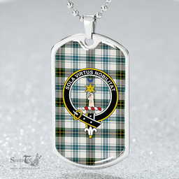 ScottishPlaid Henderson Dress #3 Ancient Clan Tartan Dog Tag Necklace - Crest Classic Scottish Plaid Tartan Plaid