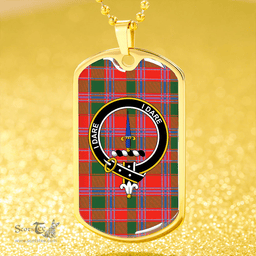 ScottishPlaid Dalzell Clan Tartan Dog Tag Necklace - Crest Classic Scottish Plaid Tartan Plaid