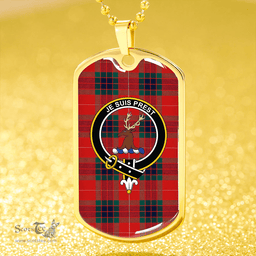 ScottishPlaid Fraser Modern Clan Tartan Dog Tag Necklace - Crest Classic Scottish Plaid Tartan Plaid