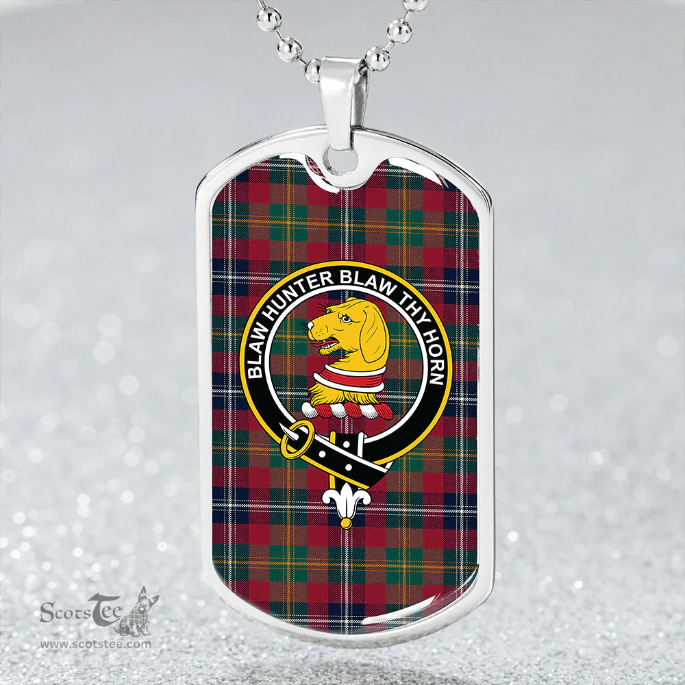 ScottishPlaid Forrester Modern Clan Tartan Dog Tag Necklace - Crest Classic Scottish Plaid Tartan Plaid
