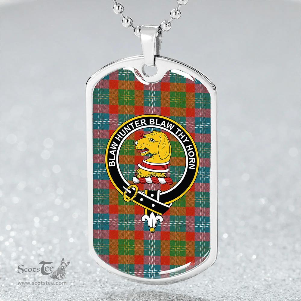 ScottishPlaid Forrester Ancient Clan Tartan Dog Tag Necklace - Crest Classic Scottish Plaid Tartan Plaid