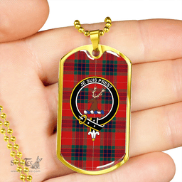 ScottishPlaid Fraser Modern Clan Tartan Dog Tag Necklace - Crest Classic Scottish Plaid Tartan Plaid