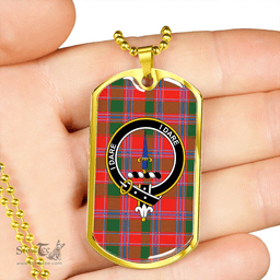 ScottishPlaid Dalzell Clan Tartan Dog Tag Necklace - Crest Classic Scottish Plaid Tartan Plaid