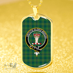 ScottishPlaid Donachie of Brochloch Hunting Modern Clan Tartan Dog Tag Necklace - Crest Classic Scottish Plaid Tartan Plaid
