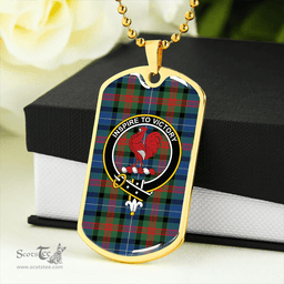 ScottishPlaid Curry (Currie) Modern Clan Tartan Dog Tag Necklace - Crest Classic Scottish Plaid Tartan Plaid