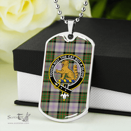 ScottishPlaid Firth of Tay (Gillies Dress) Ancient Clan Tartan Dog Tag Necklace - Crest Classic Scottish Plaid Tartan Plaid