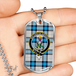 ScottishPlaid Ferguson Dress Clan Tartan Dog Tag Necklace - Crest Classic Scottish Plaid Tartan Plaid