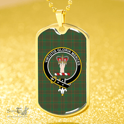 ScottishPlaid Donachie of Brochloch Hunting Ancient Clan Tartan Dog Tag Necklace - Crest Classic Scottish Plaid Tartan Plaid