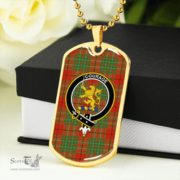 ScottishPlaid Cumming Ancient Clan Tartan Dog Tag Necklace - Crest Classic Scottish Plaid Tartan Plaid