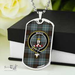 ScottishPlaid Dunlop Weathered Clan Tartan Dog Tag Necklace - Crest Classic Scottish Plaid Tartan Plaid