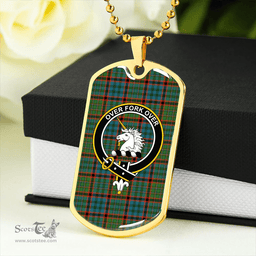 ScottishPlaid Cunningham Hunting Ancient Clan Tartan Dog Tag Necklace - Crest Classic Scottish Plaid Tartan Plaid