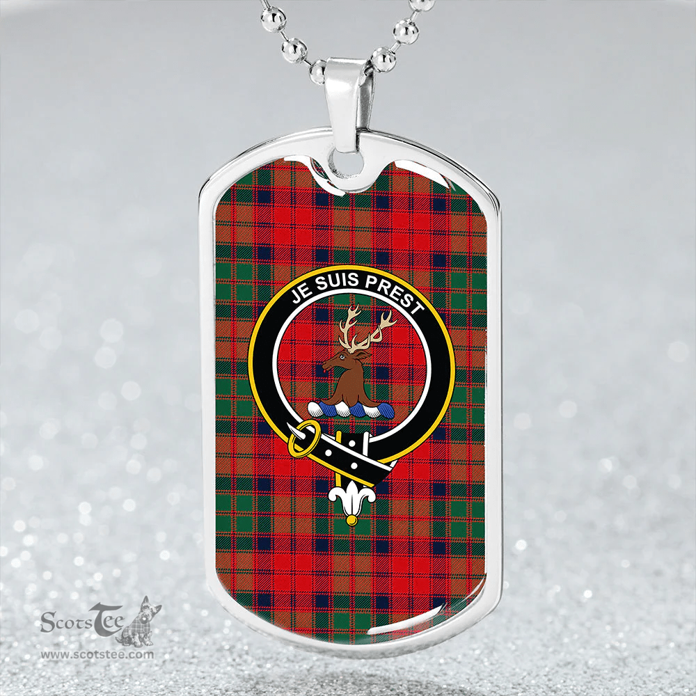 ScottishPlaid Fraser of Altyre Reconst Modern Clan Tartan Dog Tag Necklace - Crest Classic Scottish Plaid Tartan Plaid