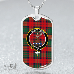 ScottishPlaid Fraser of Altyre Reconst Modern Clan Tartan Dog Tag Necklace - Crest Classic Scottish Plaid Tartan Plaid