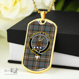 ScottishPlaid Davidson of Tulloch Weathered Clan Tartan Dog Tag Necklace - Crest Classic Scottish Plaid Tartan Plaid