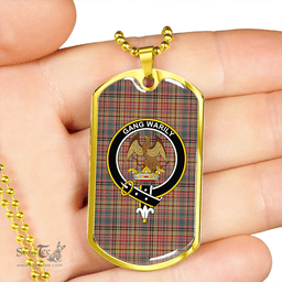 ScottishPlaid Drummond of Strathallan Clan Tartan Dog Tag Necklace - Crest Classic Scottish Plaid Tartan Plaid