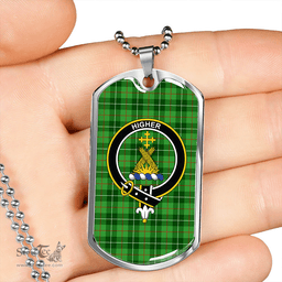ScottishPlaid Galloway District Clan Tartan Dog Tag Necklace - Crest Classic Scottish Plaid Tartan Plaid