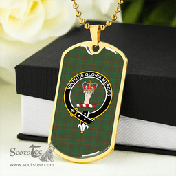 ScottishPlaid Donachie of Brochloch Hunting Ancient Clan Tartan Dog Tag Necklace - Crest Classic Scottish Plaid Tartan Plaid