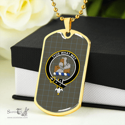 ScottishPlaid Haig Check Clan Tartan Dog Tag Necklace - Crest Classic Scottish Plaid Tartan Plaid