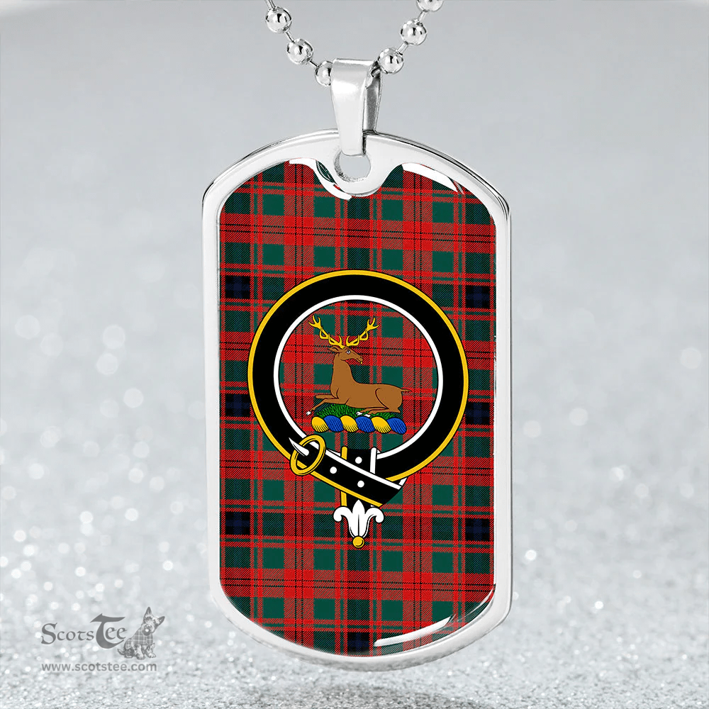 ScottishPlaid Fulton 1999 Modern Clan Tartan Dog Tag Necklace - Crest Classic Scottish Plaid Tartan Plaid